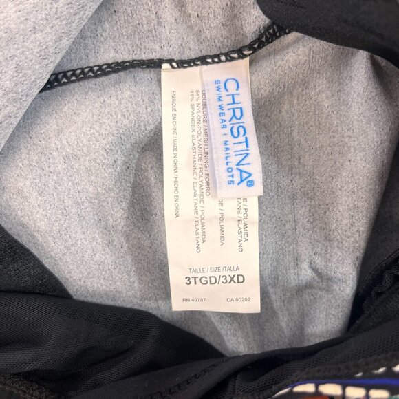 Christina Swimwear Tankini Bathing Suit Top Women Plus 3XD Black Floral Long NWT - Picture 7 of 10